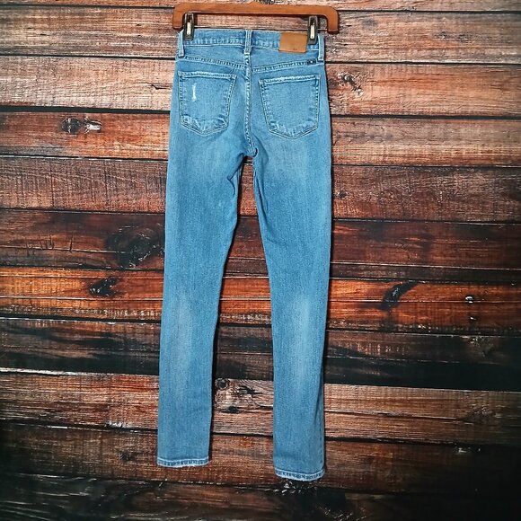 Lucky Brand Jeans Size 00 24 Bridgette Skinny Distressed Blue Denim Stretch - Picture 3 of 11